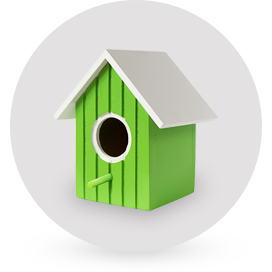 Green birdhouse